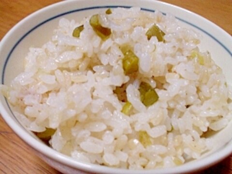 薄塩　ニンニクの芽御飯